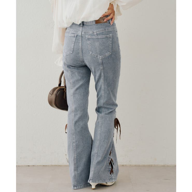 レースアップビジュー付フレアーパンツ | NICE CLAUP / OLIVE des OLIVE　OUTLET | 詳細画像35 