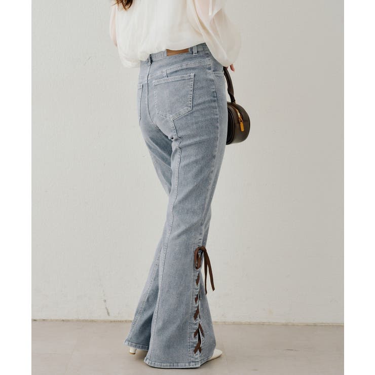 レースアップビジュー付フレアーパンツ | NICE CLAUP / OLIVE des OLIVE　OUTLET | 詳細画像36 