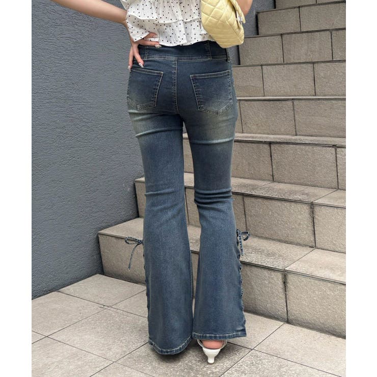 【S/M展開】サイドレースアップセミフレアーパンツ | RMAF　NICE CLAUP / OLIVE des OLIVE | 詳細画像15 