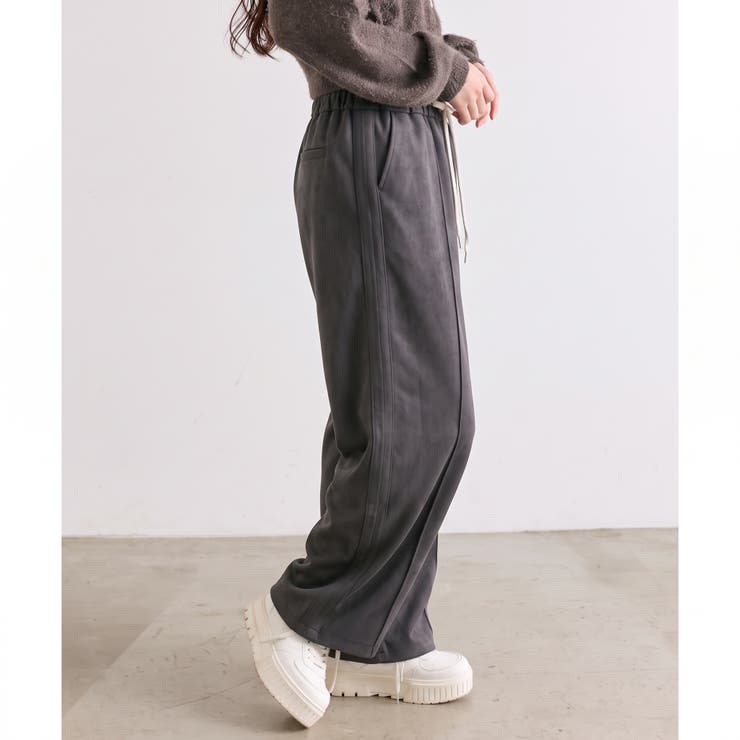 【セットアップ対応可】スエードサイドラインパンツ | NICE CLAUP / OLIVE des OLIVE　OUTLET | 詳細画像4 