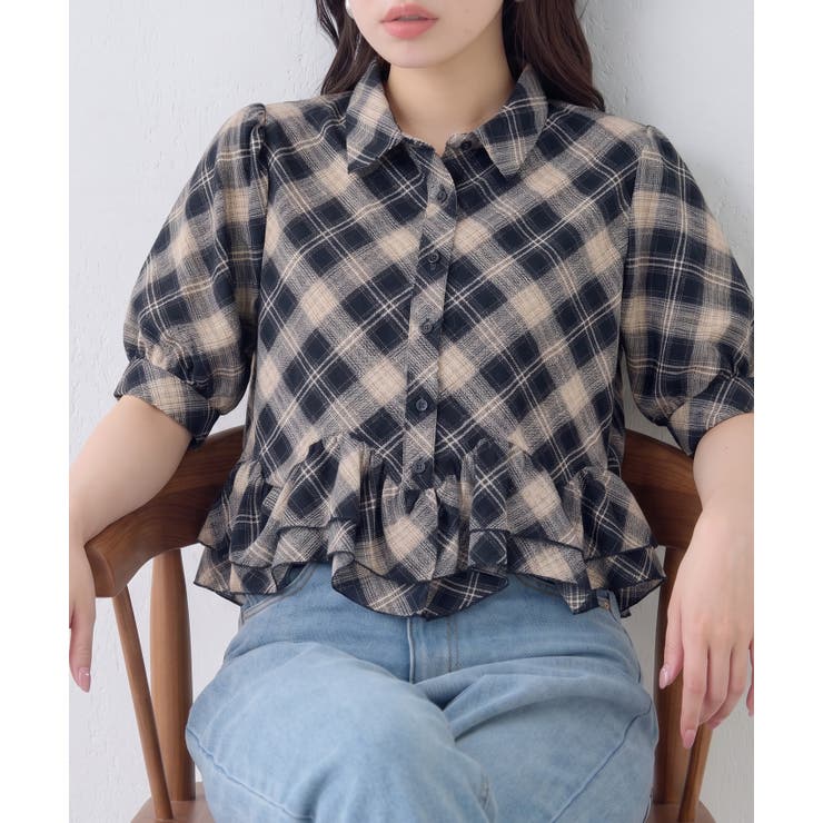 裾フリルペプラムブラウス | NICE CLAUP / OLIVE des OLIVE　OUTLET | 詳細画像7 