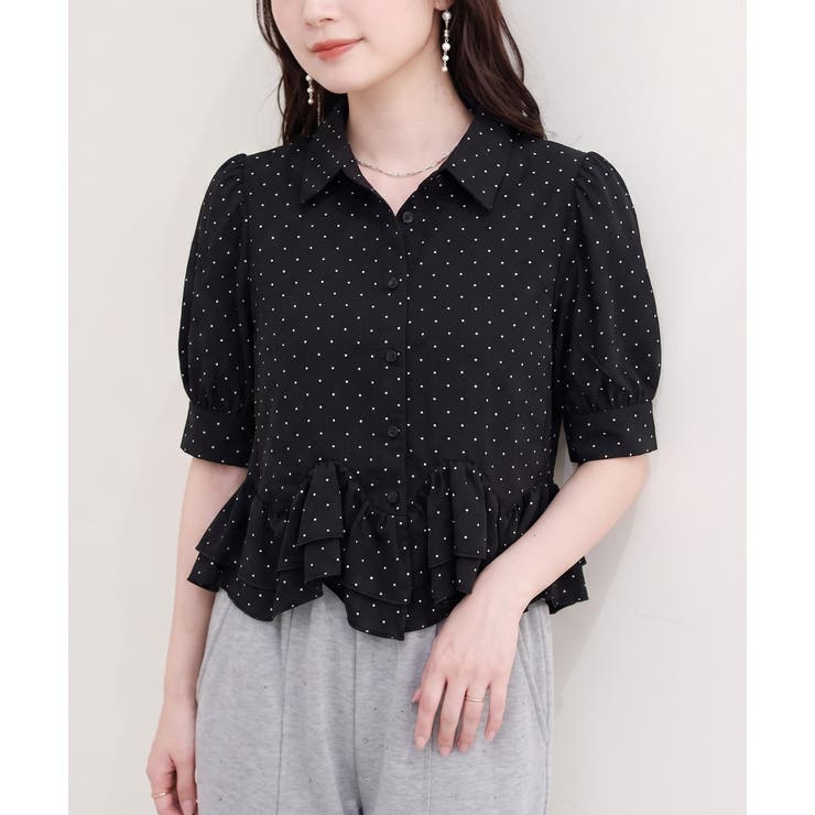 裾フリルペプラムブラウス | NICE CLAUP / OLIVE des OLIVE　OUTLET | 詳細画像4 