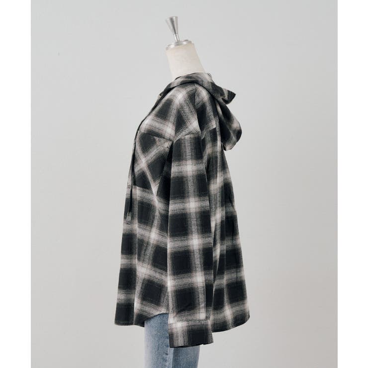 チェックフードシャツ | NICE CLAUP / OLIVE des OLIVE　OUTLET | 詳細画像8 