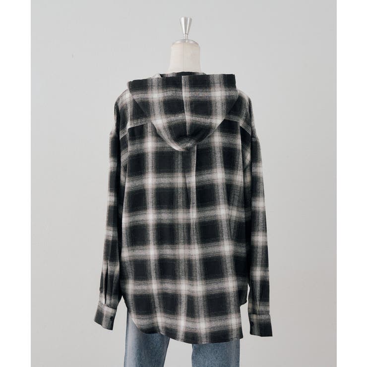 チェックフードシャツ | NICE CLAUP / OLIVE des OLIVE　OUTLET | 詳細画像10 