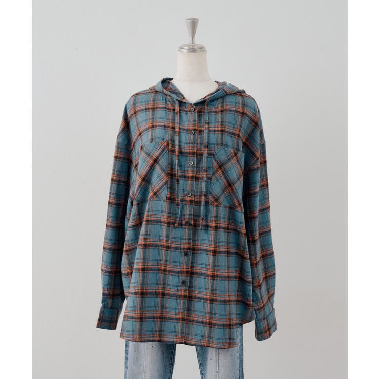 チェックフードシャツ | NICE CLAUP / OLIVE des OLIVE　OUTLET | 詳細画像11 