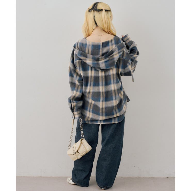 チェックフードシャツ | NICE CLAUP / OLIVE des OLIVE　OUTLET | 詳細画像17 