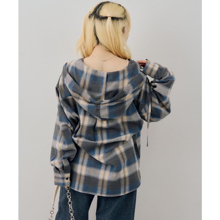 チェックフードシャツ | NICE CLAUP / OLIVE des OLIVE　OUTLET | 詳細画像21 