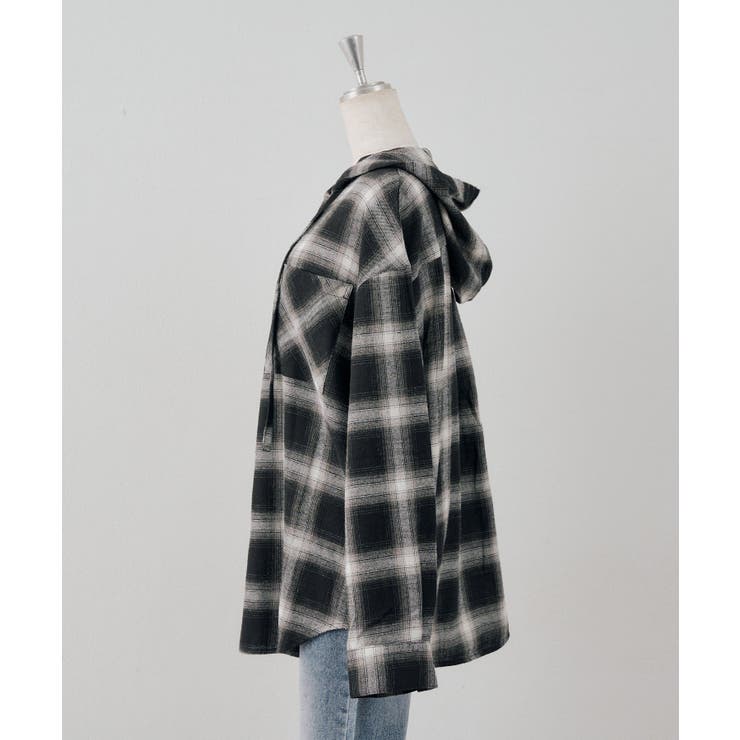 チェックフードシャツ | NICE CLAUP / OLIVE des OLIVE　OUTLET | 詳細画像23 