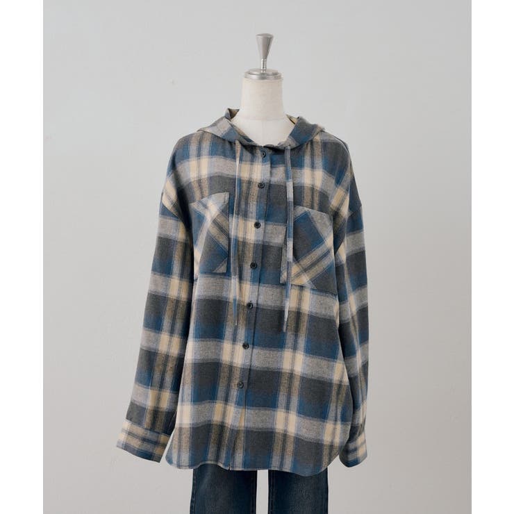 チェックフードシャツ | NICE CLAUP / OLIVE des OLIVE　OUTLET | 詳細画像24 
