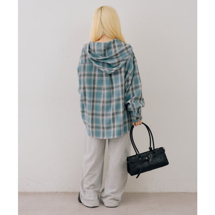 シャギーチェックフードシャツ | NICE CLAUP / OLIVE des OLIVE　OUTLET | 詳細画像9 