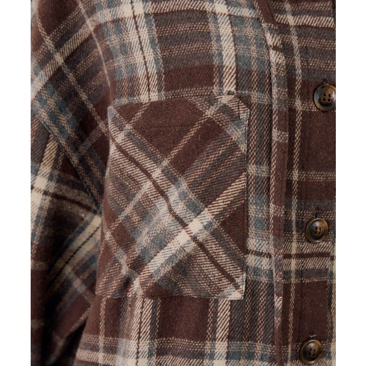 シャギーチェックフードシャツ | NICE CLAUP / OLIVE des OLIVE　OUTLET | 詳細画像33 