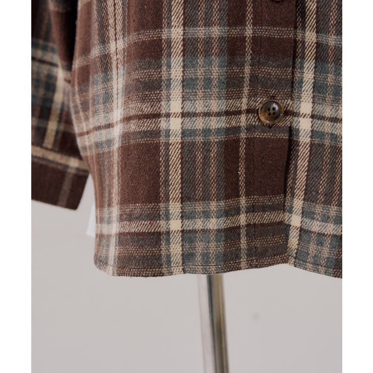 シャギーチェックフードシャツ | NICE CLAUP / OLIVE des OLIVE　OUTLET | 詳細画像34 