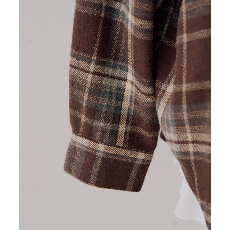 シャギーチェックフードシャツ | NICE CLAUP / OLIVE des OLIVE　OUTLET | 詳細画像35 