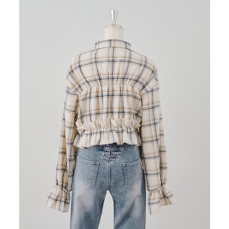チェックフリルシャツ | NICE CLAUP / OLIVE des OLIVE　OUTLET | 詳細画像13 