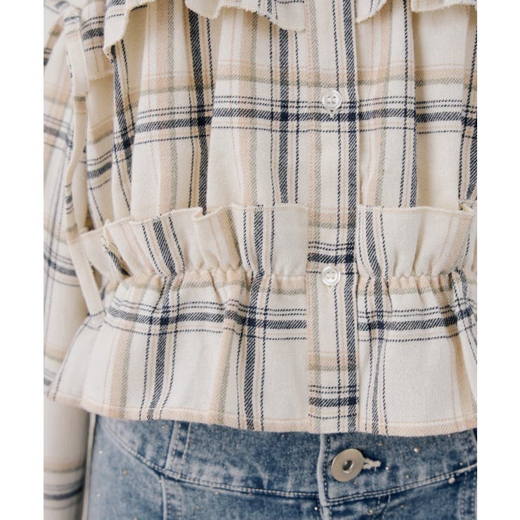 チェックフリルシャツ | NICE CLAUP / OLIVE des OLIVE　OUTLET | 詳細画像16 