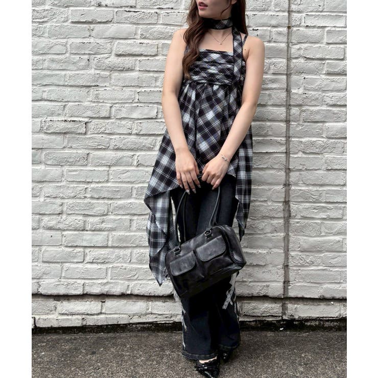 バイヤスチェックイレヘムキャミ | NICE CLAUP / OLIVE des OLIVE　OUTLET | 詳細画像4 