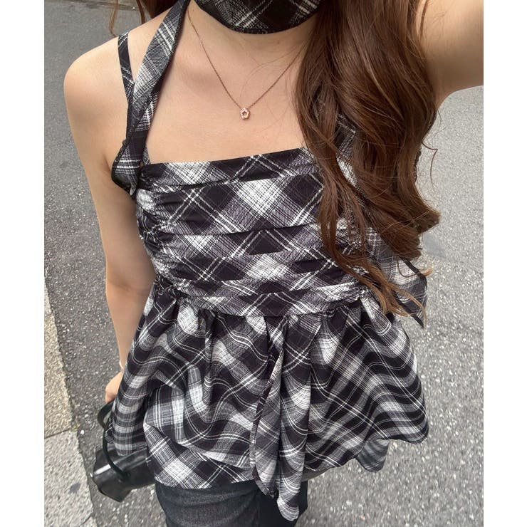 バイヤスチェックイレヘムキャミ | NICE CLAUP / OLIVE des OLIVE　OUTLET | 詳細画像8 