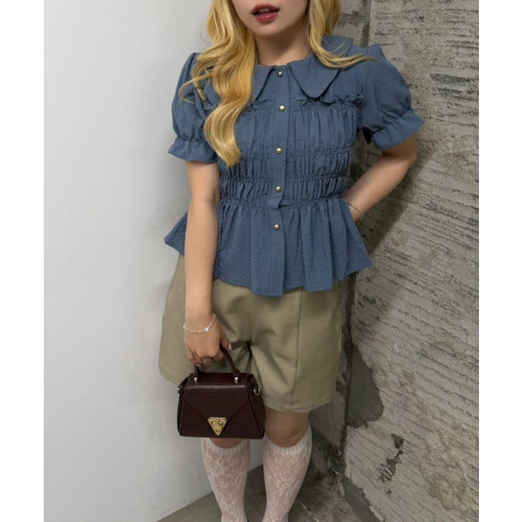 シャーリング前ボタンブラウス | NICE CLAUP / OLIVE des OLIVE　OUTLET | 詳細画像15 