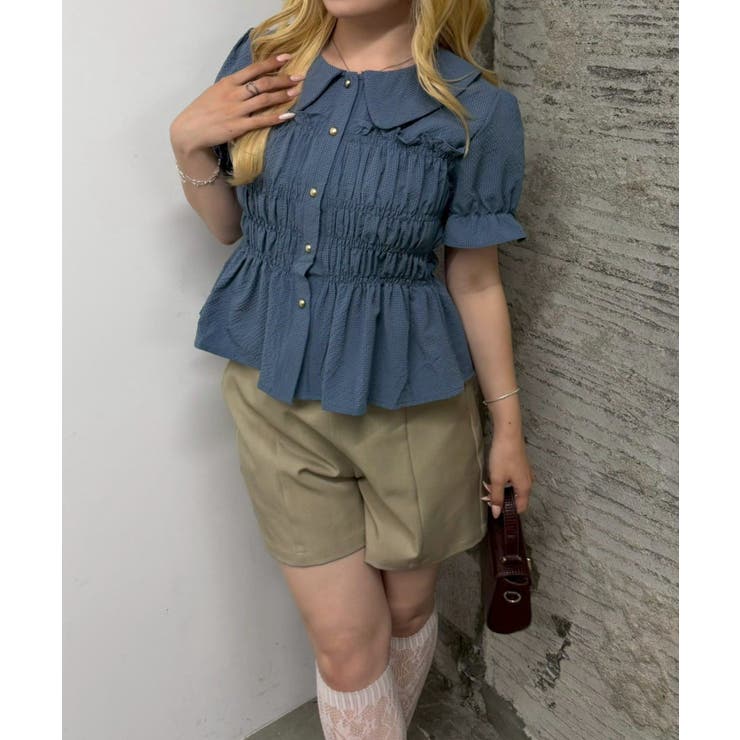 シャーリング前ボタンブラウス | NICE CLAUP / OLIVE des OLIVE　OUTLET | 詳細画像16 