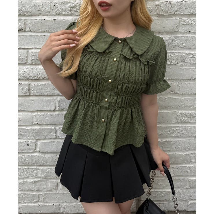 シャーリング前ボタンブラウス | NICE CLAUP / OLIVE des OLIVE　OUTLET | 詳細画像27 