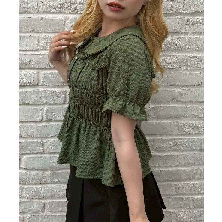 シャーリング前ボタンブラウス | NICE CLAUP / OLIVE des OLIVE　OUTLET | 詳細画像28 