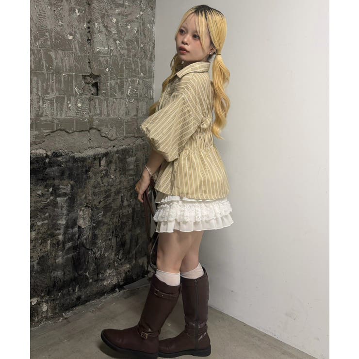 シャーリングパフスリーブブラウス | NICE CLAUP / OLIVE des OLIVE　OUTLET | 詳細画像14 