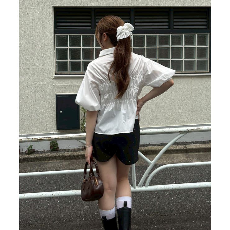 シャーリングパフスリーブブラウス | NICE CLAUP / OLIVE des OLIVE　OUTLET | 詳細画像24 