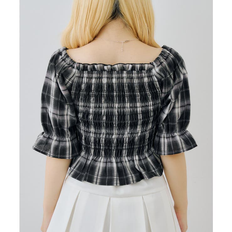 チェックレースアップブラウス | NICE CLAUP / OLIVE des OLIVE　OUTLET | 詳細画像9 