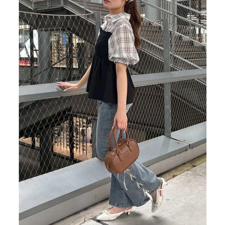 異素材シャーリングドッキングブラウス | NICE CLAUP / OLIVE des OLIVE　OUTLET | 詳細画像15 