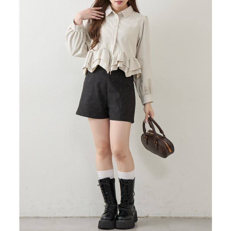 裾フリルブラウス長袖 | NICE CLAUP / OLIVE des OLIVE　OUTLET | 詳細画像2 