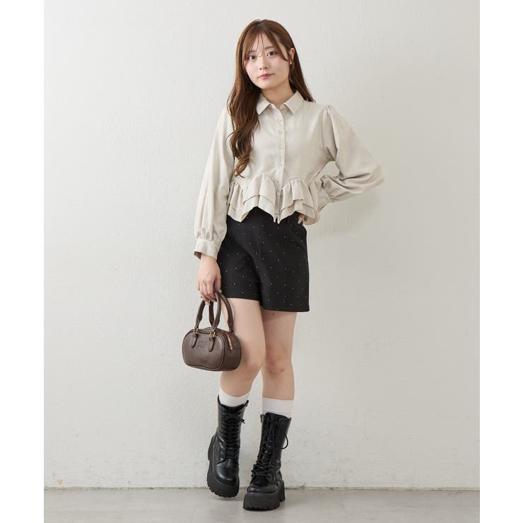 裾フリルブラウス長袖 | NICE CLAUP / OLIVE des OLIVE　OUTLET | 詳細画像3 