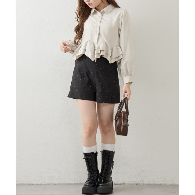 裾フリルブラウス長袖 | NICE CLAUP / OLIVE des OLIVE　OUTLET | 詳細画像4 