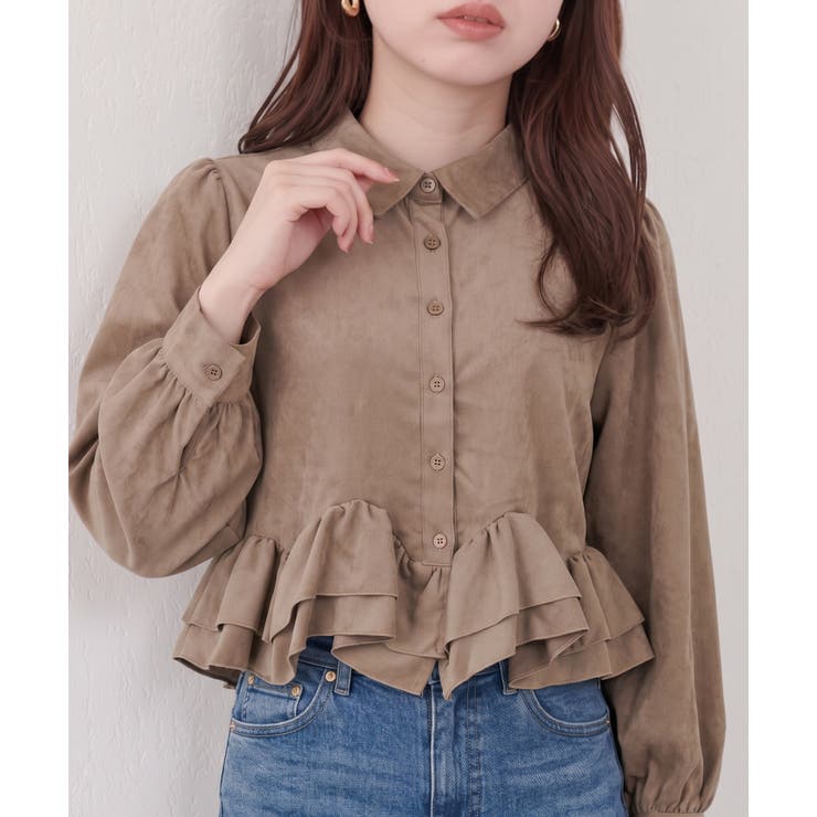 裾フリルブラウス長袖 | NICE CLAUP / OLIVE des OLIVE　OUTLET | 詳細画像1 