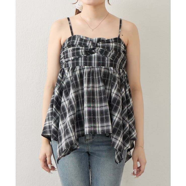 キラキラチェックキャミチュニック | NICE CLAUP / OLIVE des OLIVE　OUTLET | 詳細画像2 