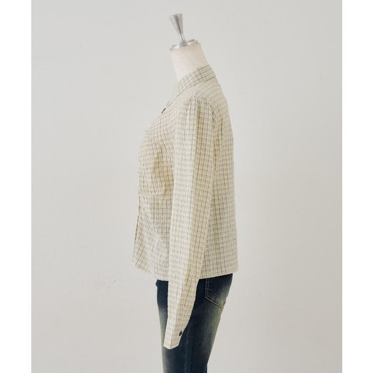 チェックギャザーブラウス | NICE CLAUP / OLIVE des OLIVE　OUTLET | 詳細画像6 