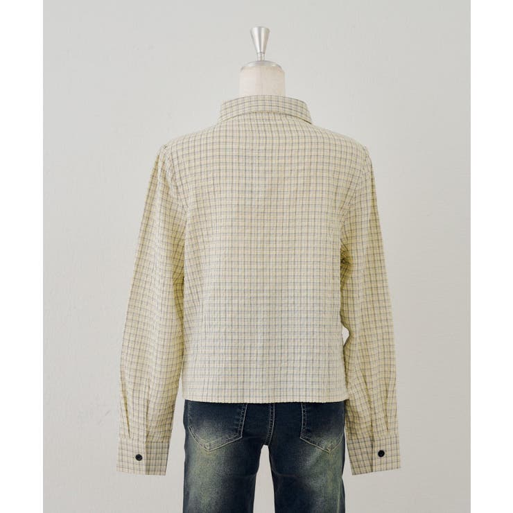 チェックギャザーブラウス | NICE CLAUP / OLIVE des OLIVE　OUTLET | 詳細画像7 