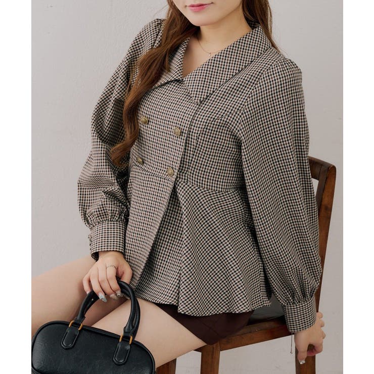 金ボタンペプラムブラウス | NICE CLAUP / OLIVE des OLIVE　OUTLET | 詳細画像1 