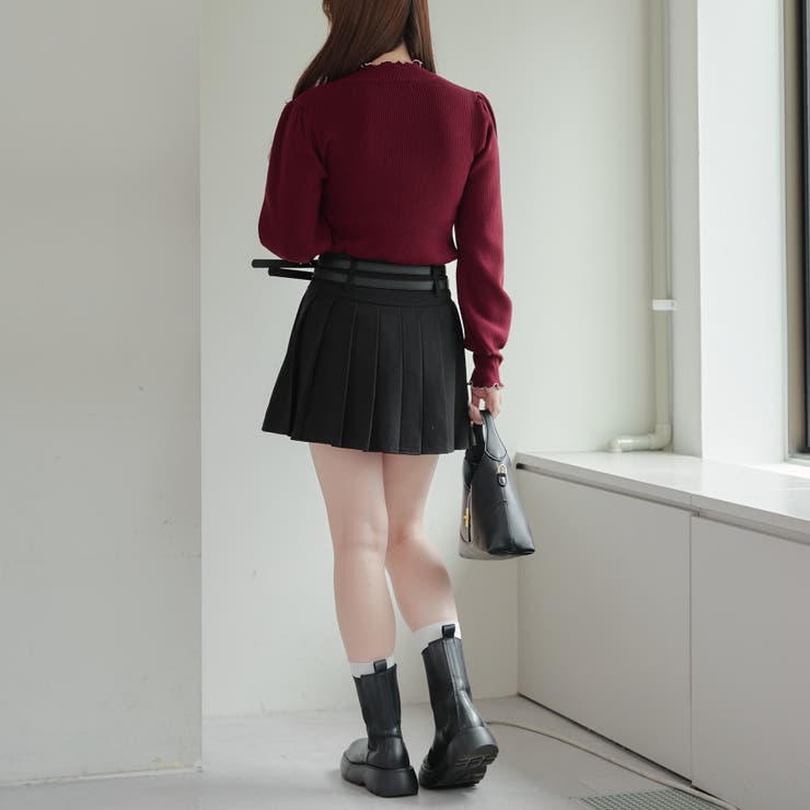 【6色展開】大人気リバイバル！配色メローパワショルリブニット | RMAF　NICE CLAUP / OLIVE des OLIVE | 詳細画像9 