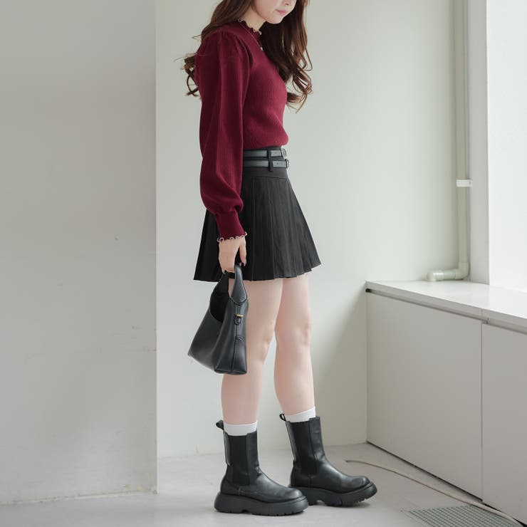 【6色展開】大人気リバイバル！配色メローパワショルリブニット | RMAF　NICE CLAUP / OLIVE des OLIVE | 詳細画像10 
