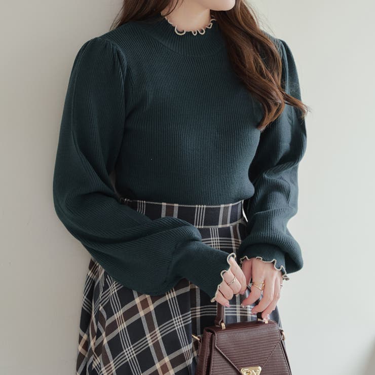 【6色展開】大人気リバイバル！配色メローパワショルリブニット | RMAF　NICE CLAUP / OLIVE des OLIVE | 詳細画像28 