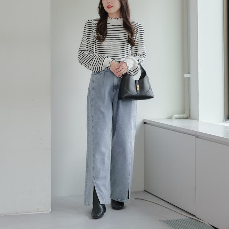 【6色展開】大人気リバイバル！配色メローパワショルリブニット | RMAF　NICE CLAUP / OLIVE des OLIVE | 詳細画像51 