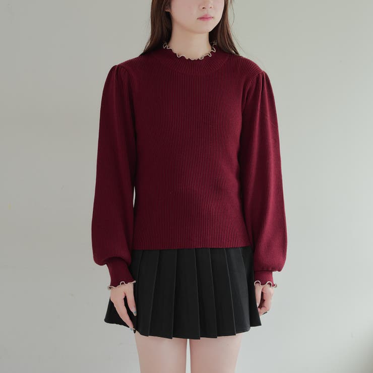 【6色展開】大人気リバイバル！配色メローパワショルリブニット | RMAF　NICE CLAUP / OLIVE des OLIVE | 詳細画像55 