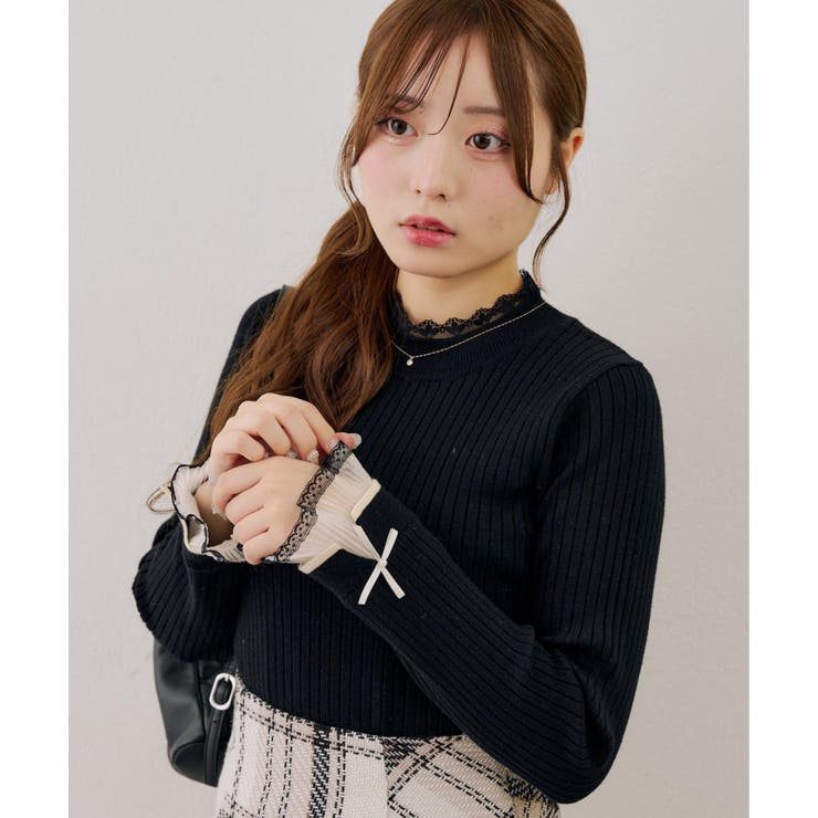 レース付リブプルオーバー | NICE CLAUP / OLIVE des OLIVE　OUTLET | 詳細画像13 