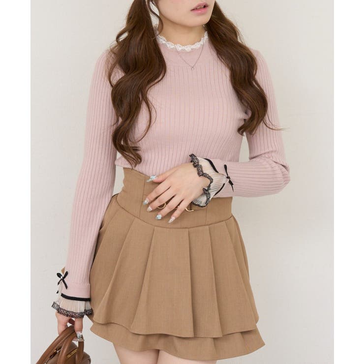 レース付リブプルオーバー | NICE CLAUP / OLIVE des OLIVE　OUTLET | 詳細画像25 