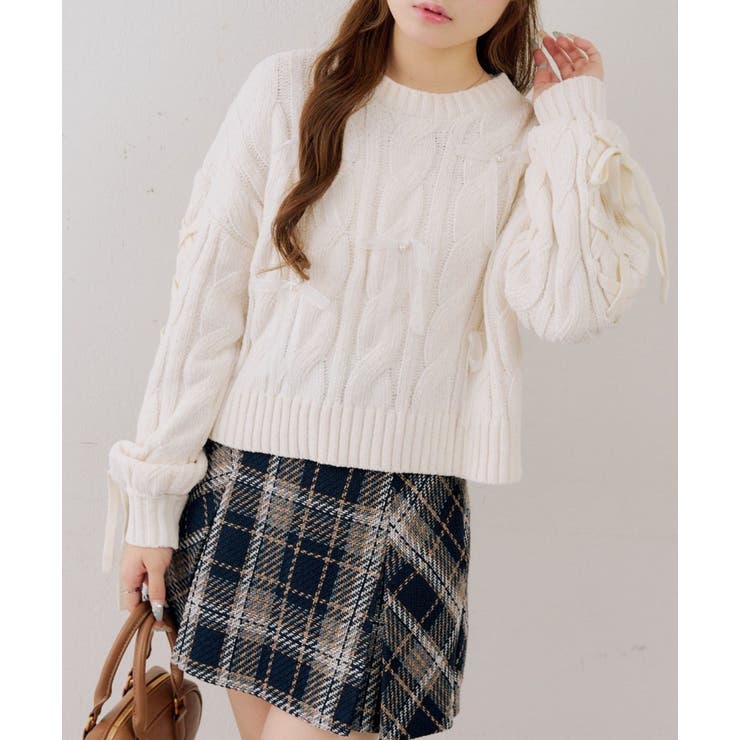 ベロアモールオーガンリボン付プルオーバー | NICE CLAUP / OLIVE des OLIVE　OUTLET | 詳細画像10 