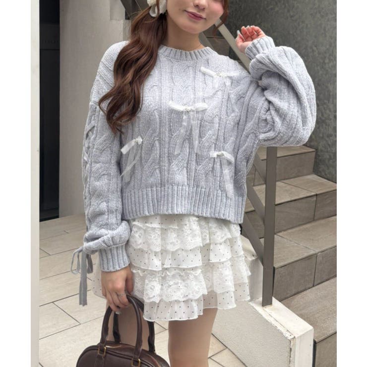 ベロアモールオーガンリボン付プルオーバー | NICE CLAUP / OLIVE des OLIVE　OUTLET | 詳細画像17 