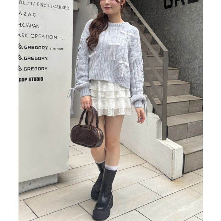 ベロアモールオーガンリボン付プルオーバー | NICE CLAUP / OLIVE des OLIVE　OUTLET | 詳細画像23 