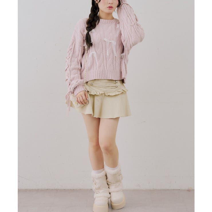 ベロアモールオーガンリボン付プルオーバー | NICE CLAUP / OLIVE des OLIVE　OUTLET | 詳細画像5 
