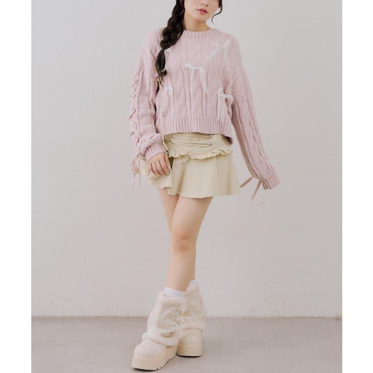 ベロアモールオーガンリボン付プルオーバー | NICE CLAUP / OLIVE des OLIVE　OUTLET | 詳細画像6 