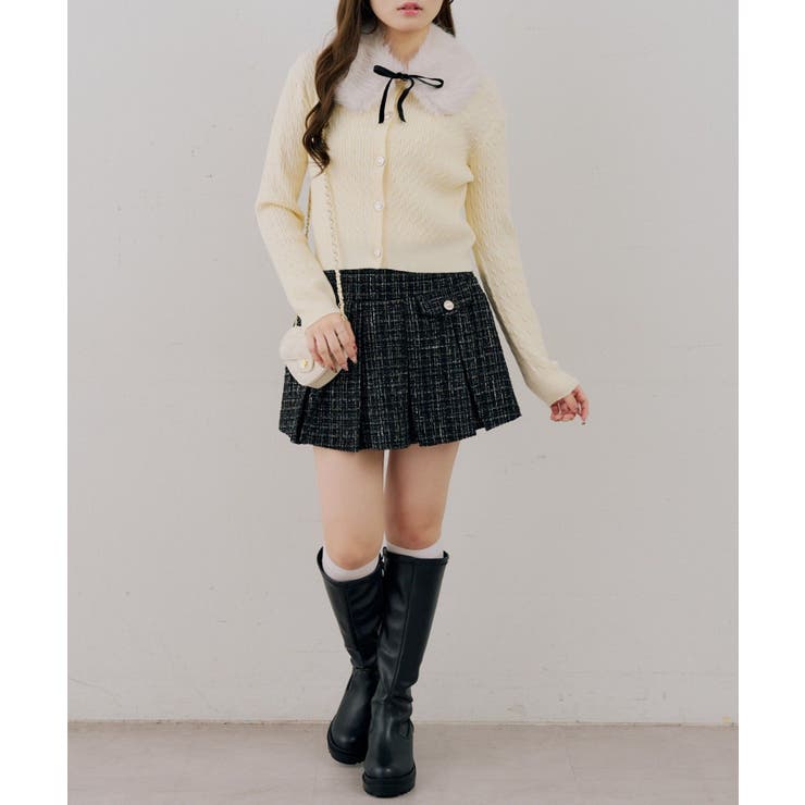 ティペット付金釦ケーブルカーディガン | NICE CLAUP / OLIVE des OLIVE　OUTLET | 詳細画像3 